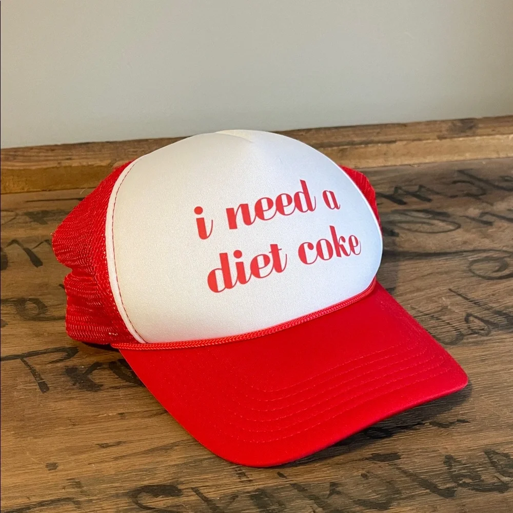 Diet Coke Red and White Trucker Hat Snap Back - Picture 1 of 3